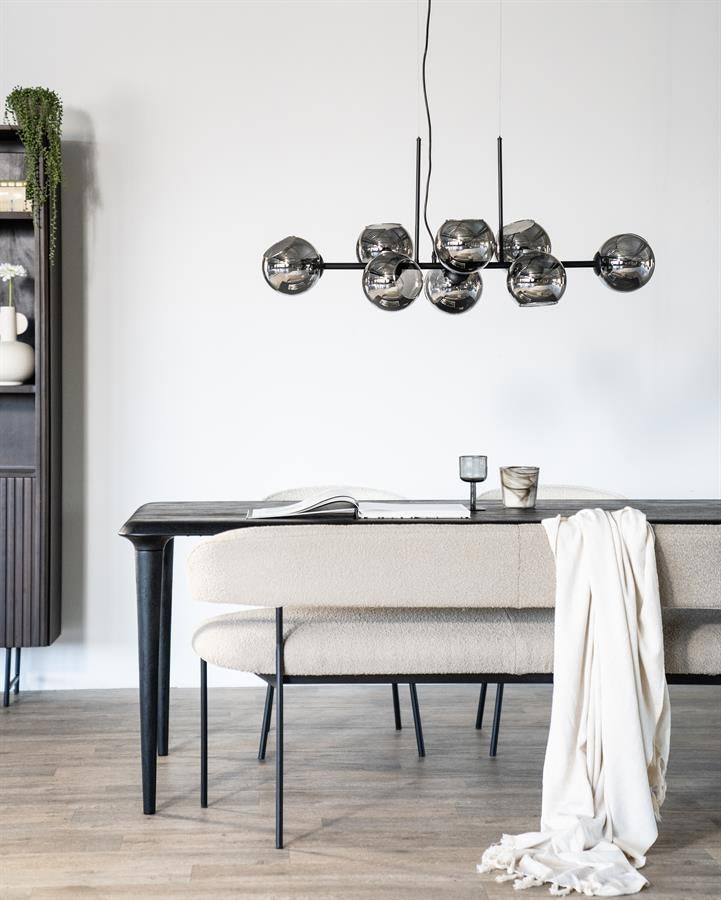 Eetkamerbank Luka – polyester & metaal beige copenhagen