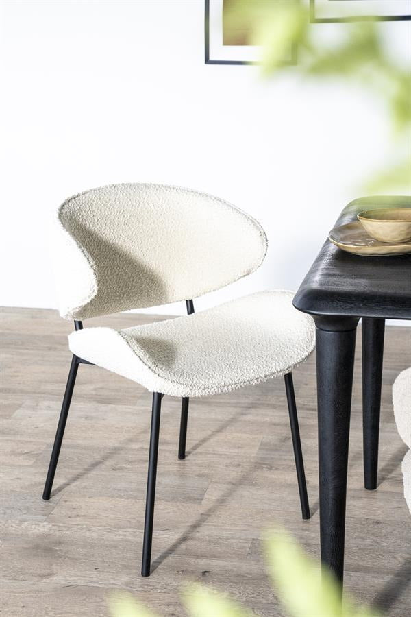 Stoel Tess – stof & metaal beige spark