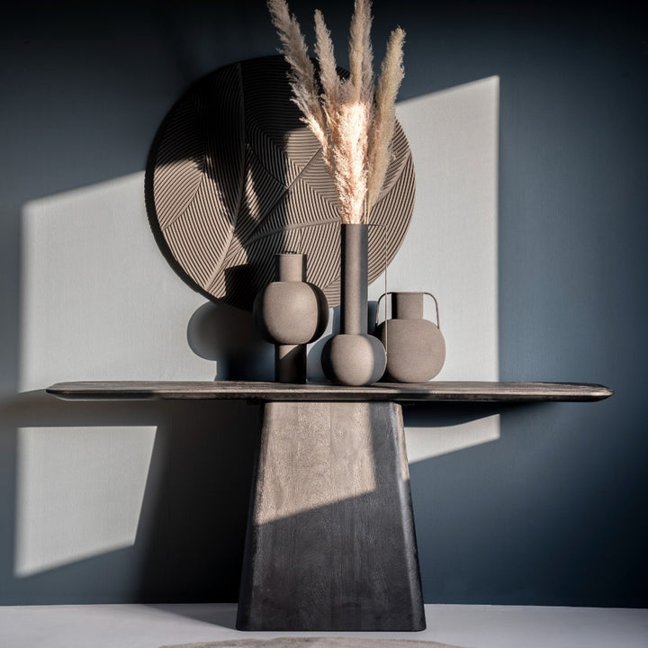 Sidetable Aron – mangohout zwart 180x40cm