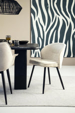 Stoel Riley – stof & metaal beige aurora