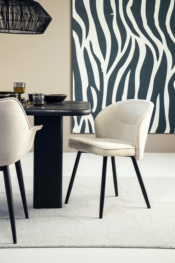 Stoel Riley – stof & metaal beige aurora