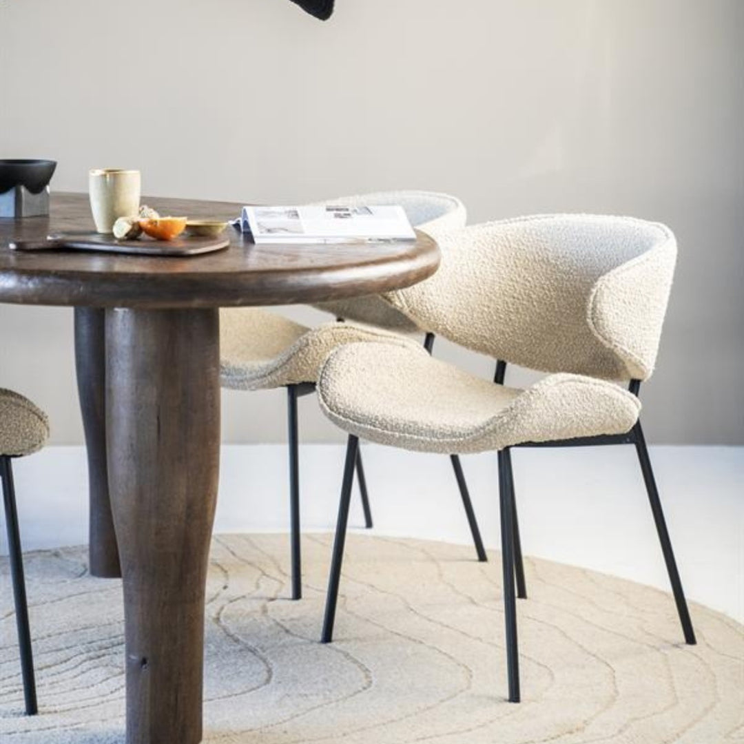 Stoel Tess – stof & metaal beige spark