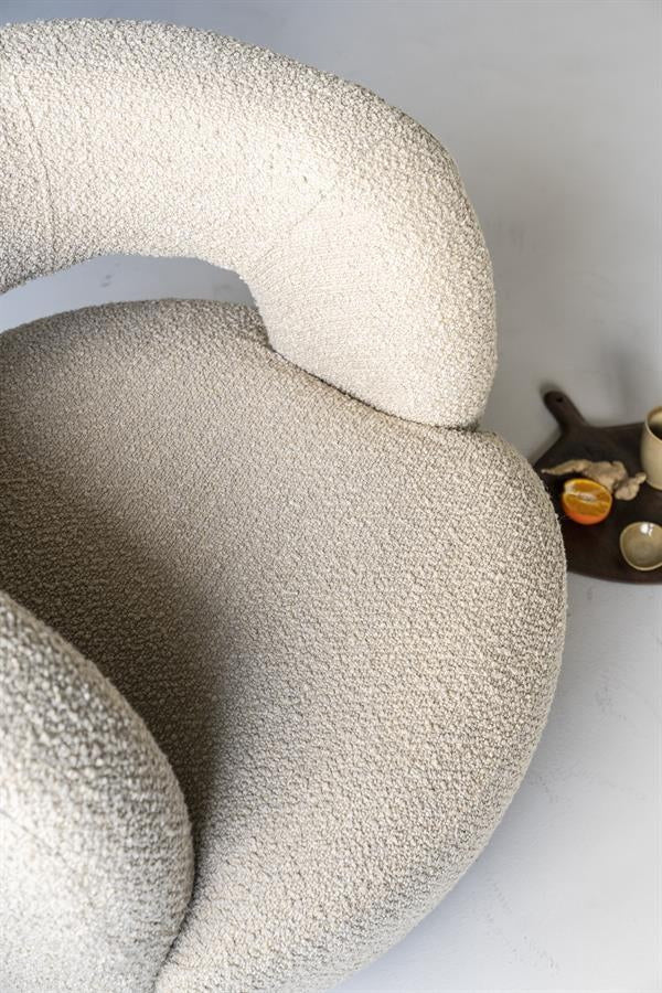 Fauteuil Sharon – stof & metaal zand spark