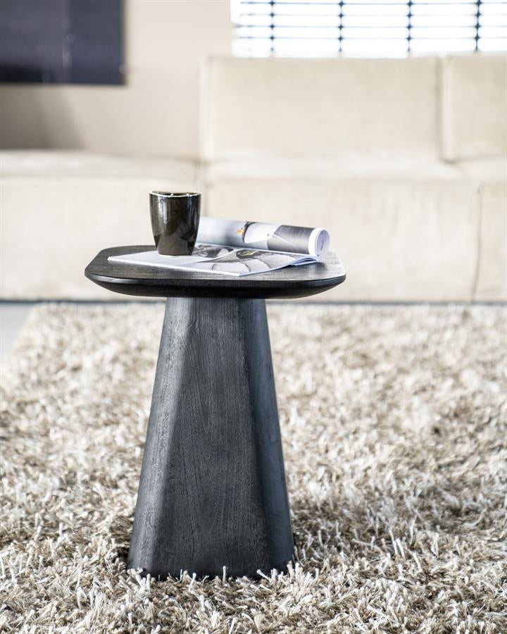 Bijzettafel Aron – mangohout zwart 40x40cm