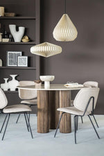 Stoel Lynn – stof & metaal beige fletcher