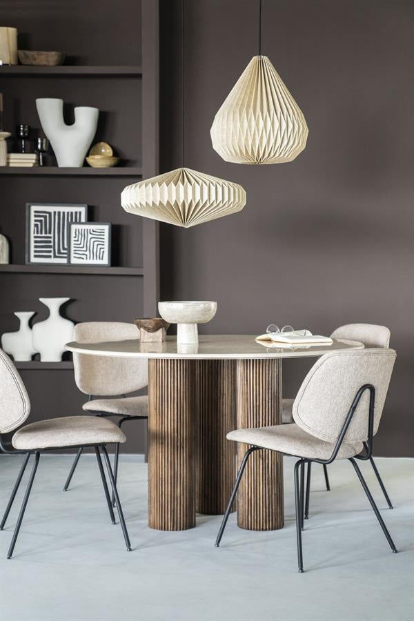 Stoel Lynn – stof & metaal beige fletcher