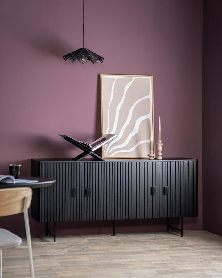 Dressoir Remi – mangohout & metaal 4-drs. zwart