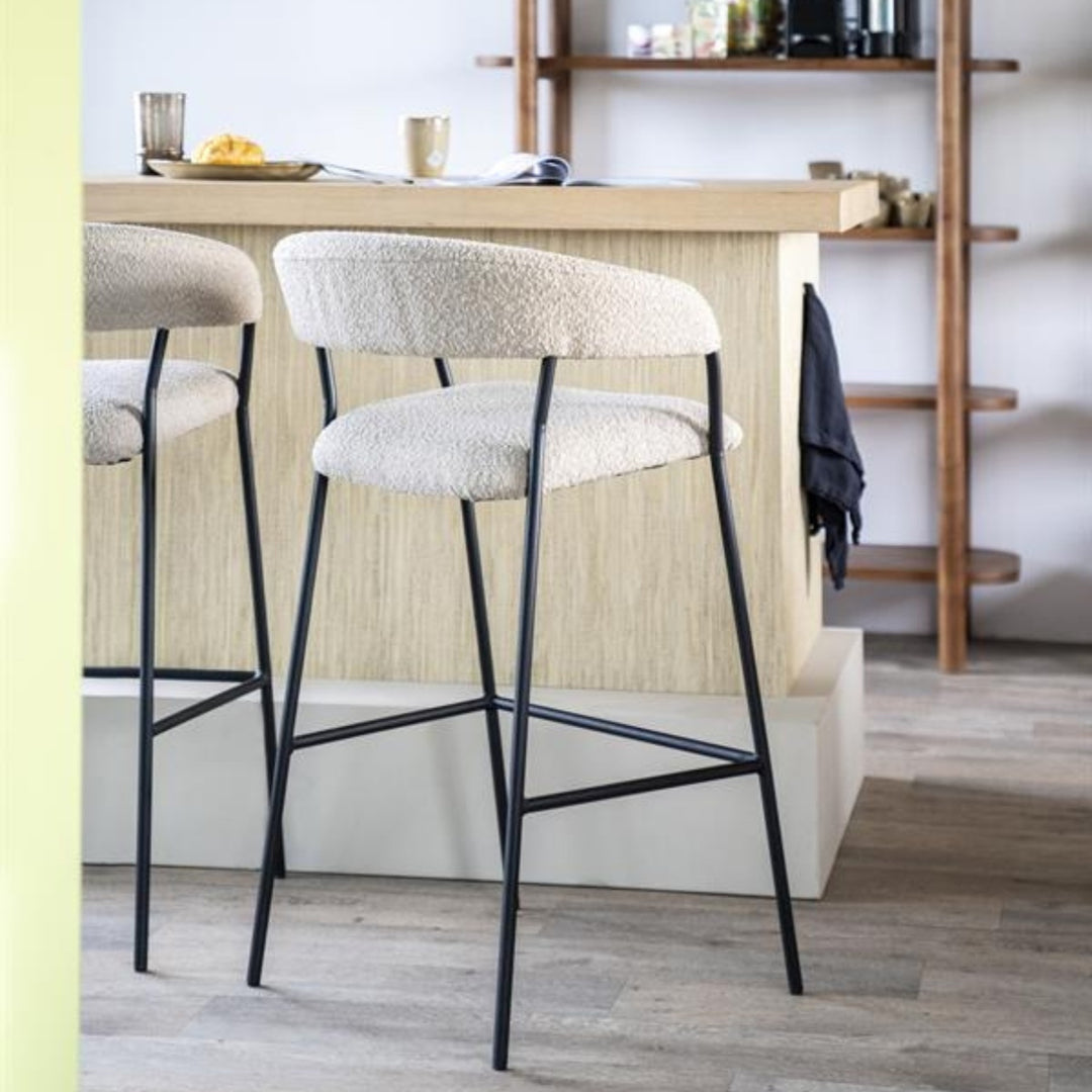 Barstoel Luka – polyester & metaal taupe copenhagen