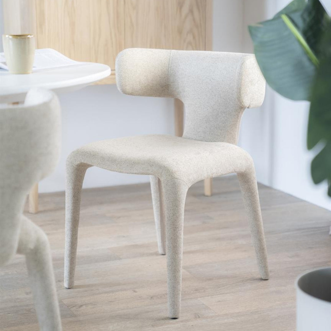 Stoel Dave – stof, metaal & hout taupe porto