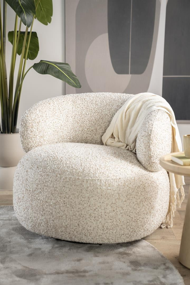 Fauteuil Maeve – stof & metaal beige maywood