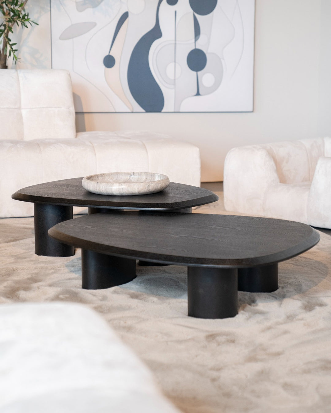 Salontafel Walter – eikenfineer zwart 96x78cm
