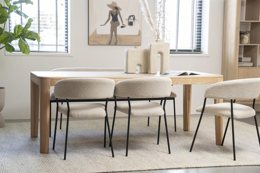 Stoel Luka – polyester & metaal beige copenhagen