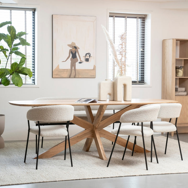Eettafel Nikki – acaciahout naturel 280x100cm