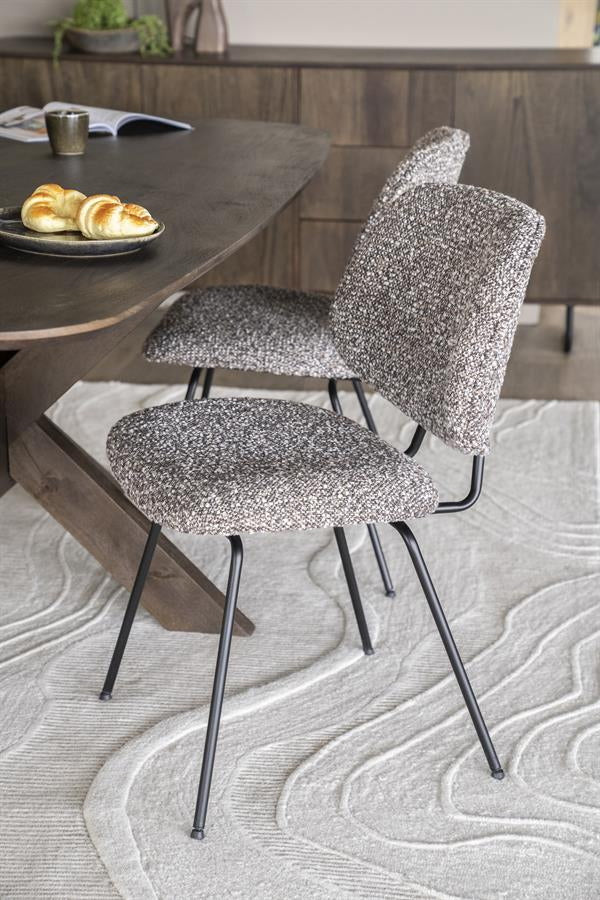 Stoel Jon – stof & metaal taupe maywood