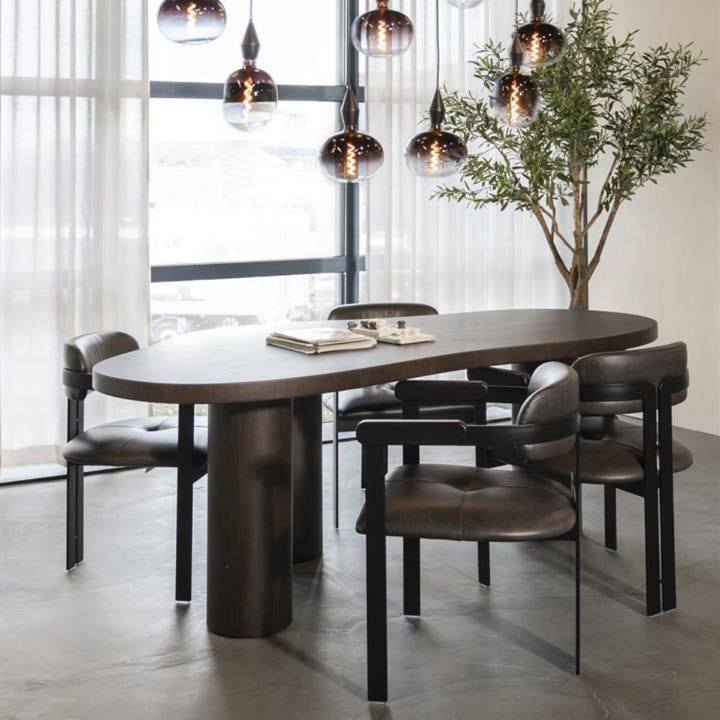 Eettafel Bobbie – walnoot fineer bruin