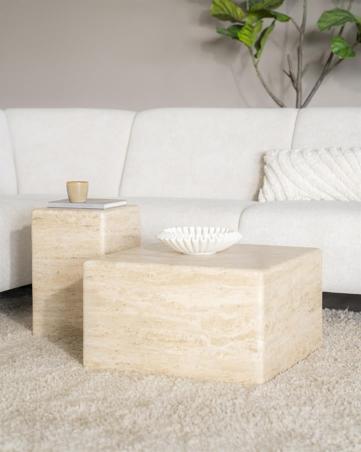 Salontafel Donta – travertin bruin