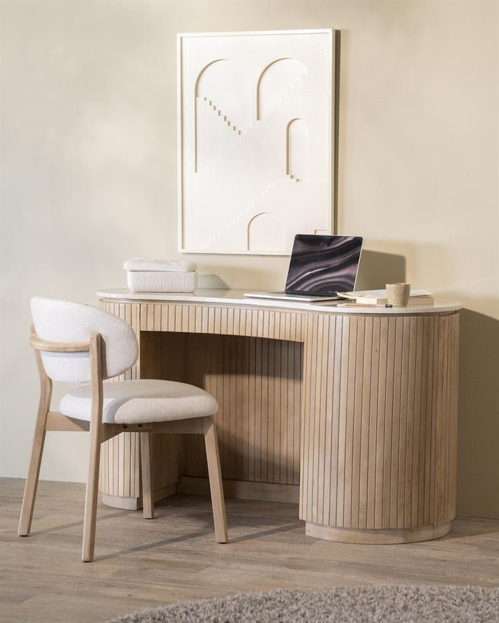 Stoel Mikky – stof & eikenhout naturel beige moon