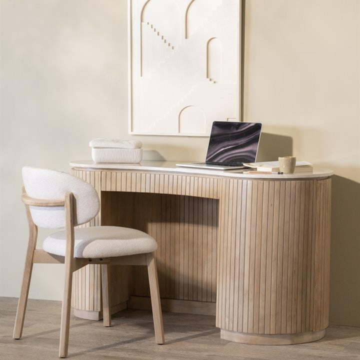Bureau Kira – mangohout & marmer wit