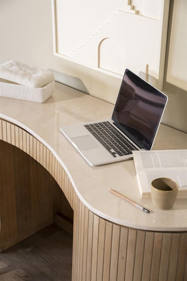 Bureau Kira – mangohout & marmer wit