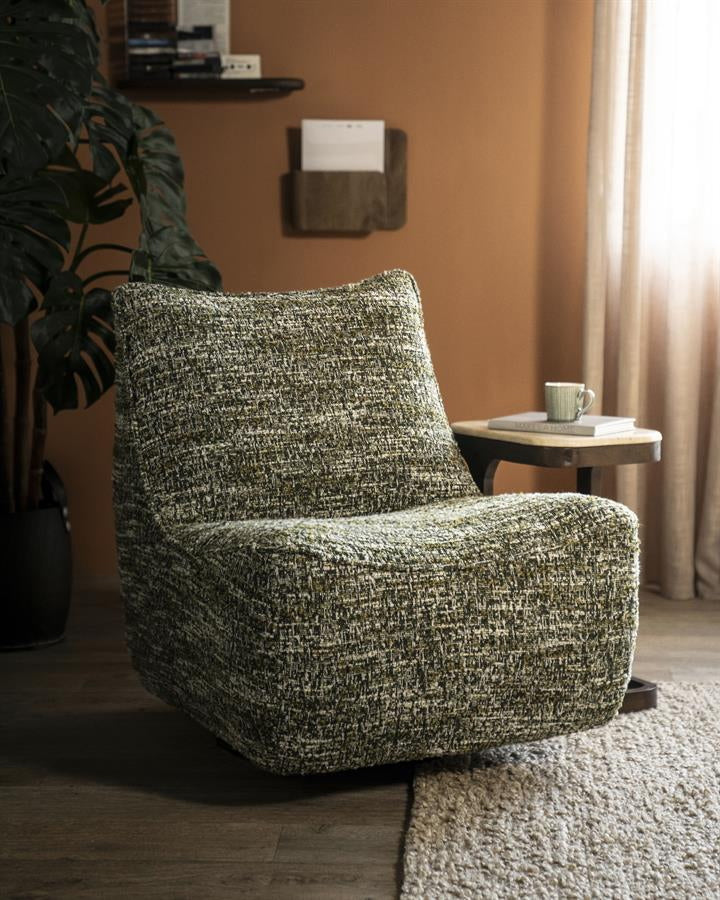 Fauteuil Loys – stof, hout & metaal groen barkley