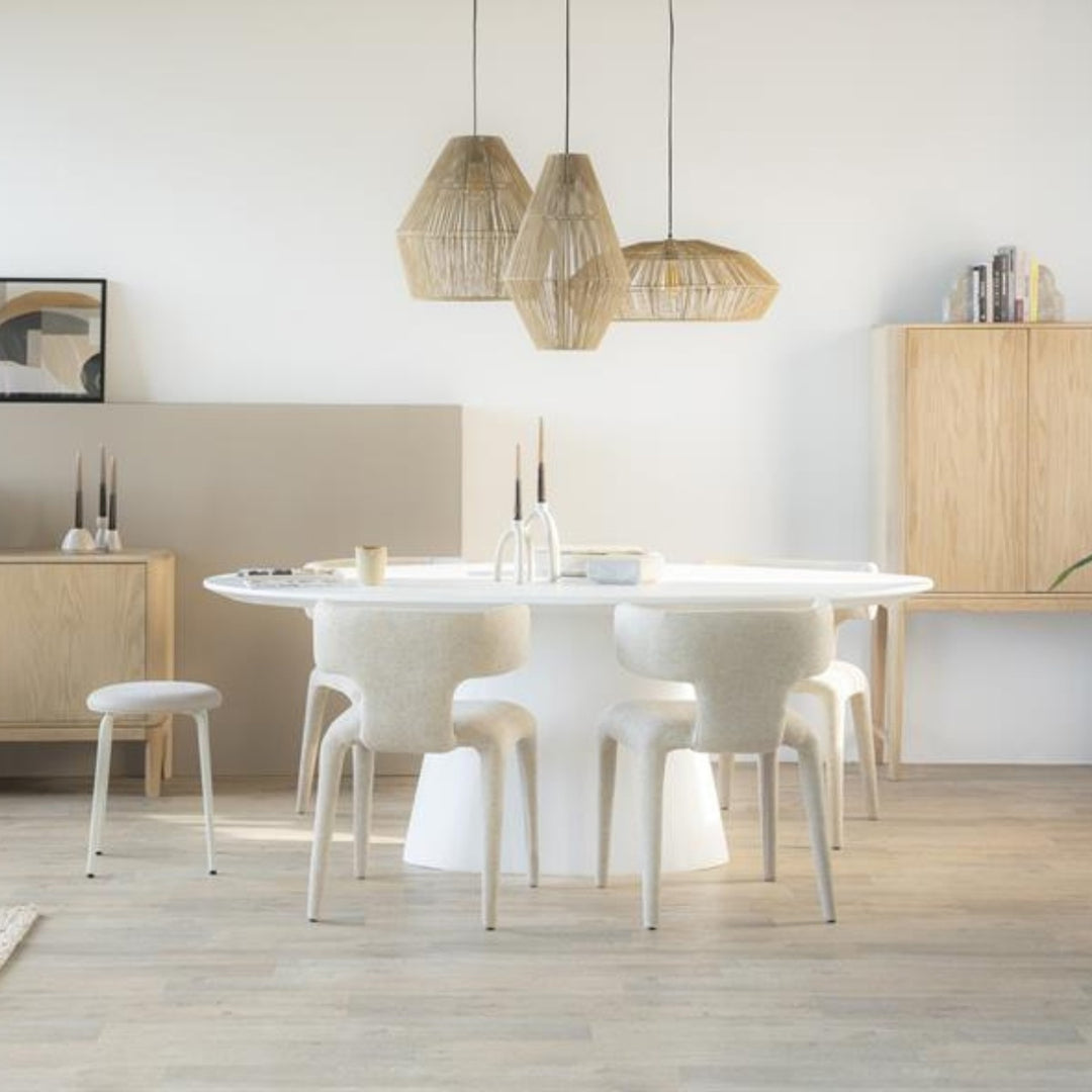 Ovaal Eettafel Elin – magnesium oxide & glasvezel wit 250cm