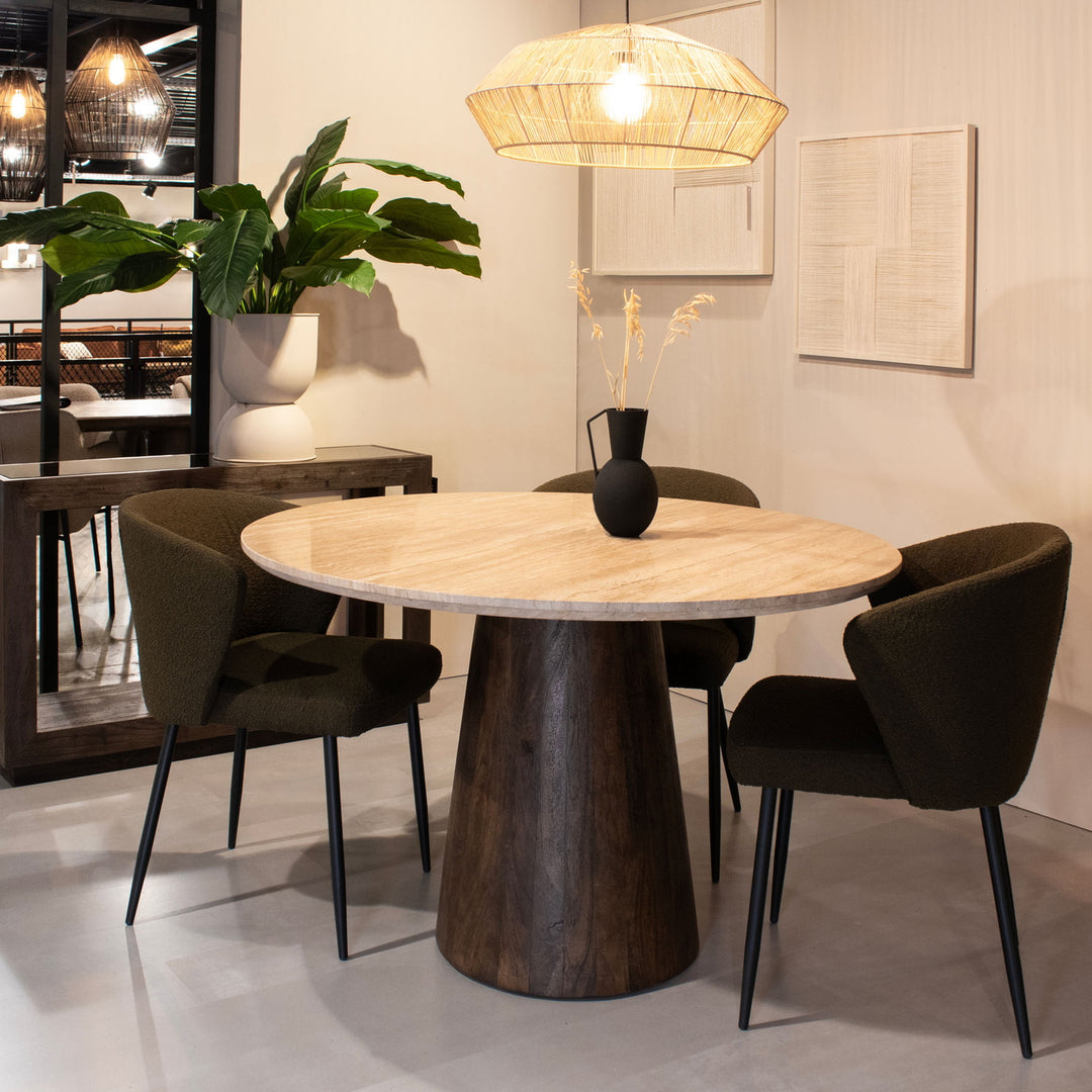 Eettafel Aikin – travertin beige