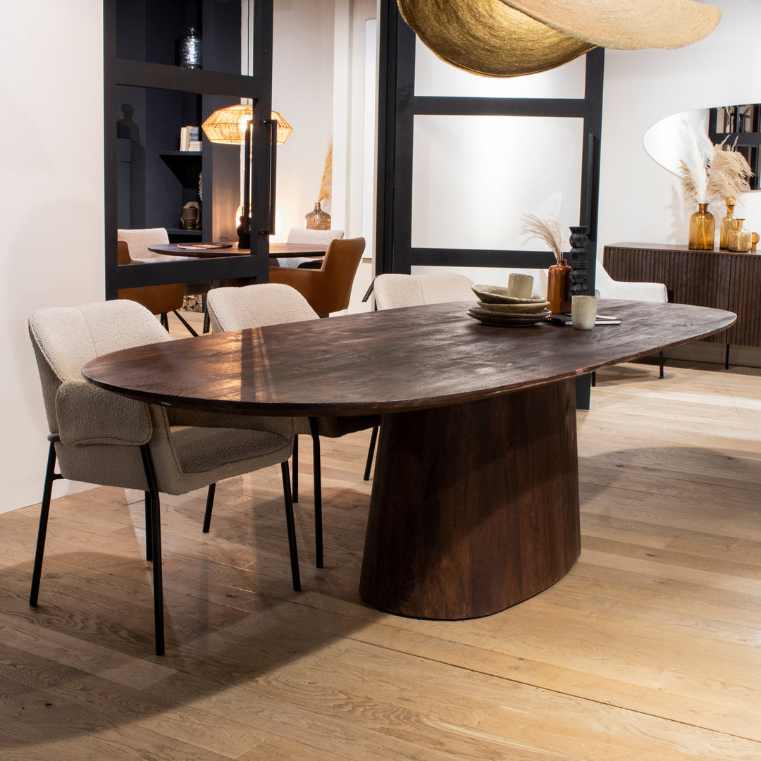 Ovaal Eettafel Aron – mangohout bruin 300x110cm