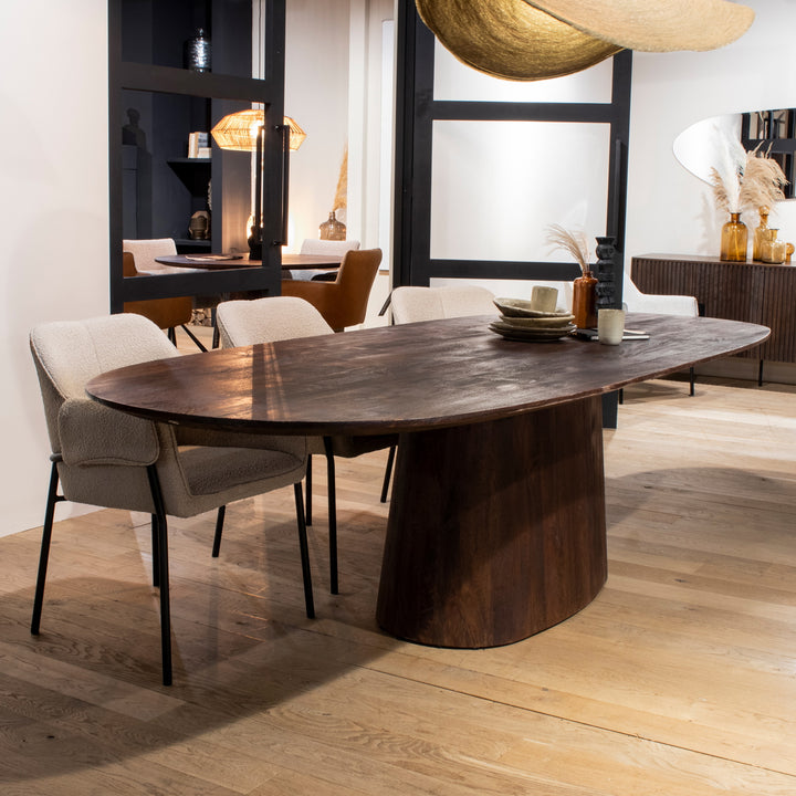 Ovaal Eettafel Aron – mangohout bruin 300x110cm