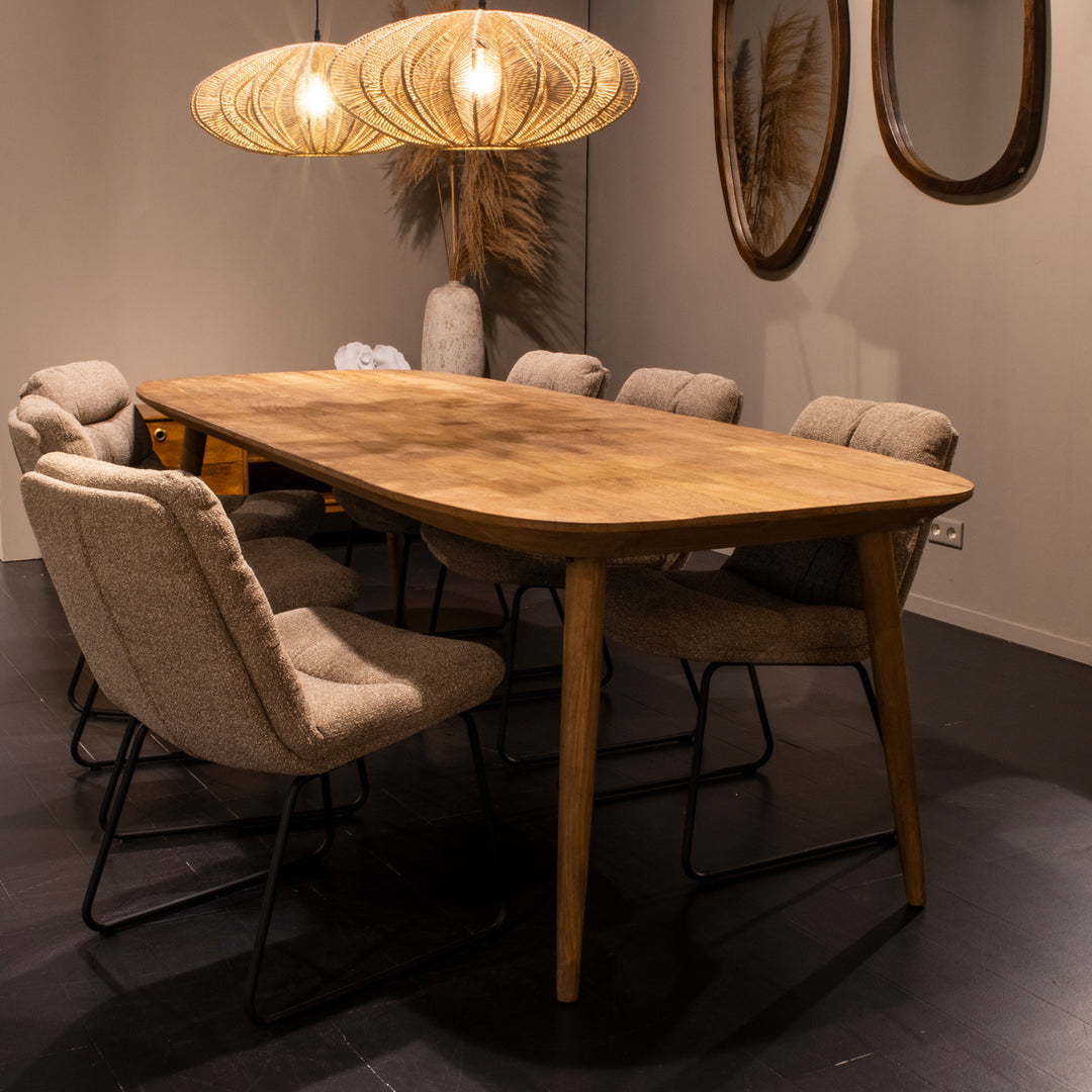 Eettafel Tabassum – gerecycled teak naturel 260x100cm
