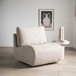 Fauteuil Lucia – stof & hout beige donna