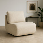 Fauteuil Lucia – stof & hout taupe donna
