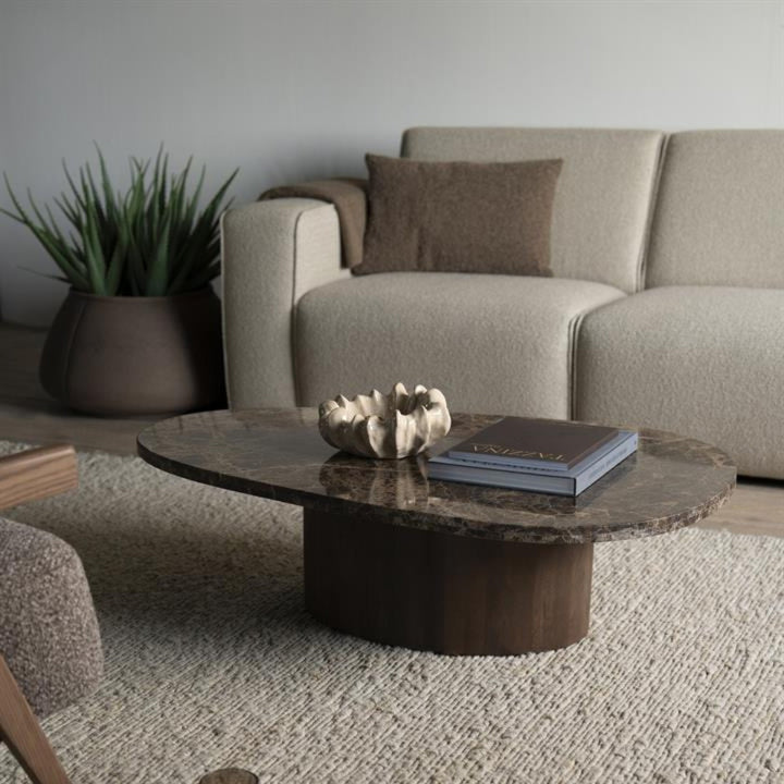 Salontafel Bradley – mango & marmer bruin