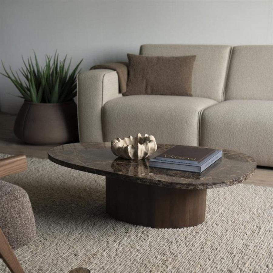 Salontafel Bradley – mango & marmer bruin