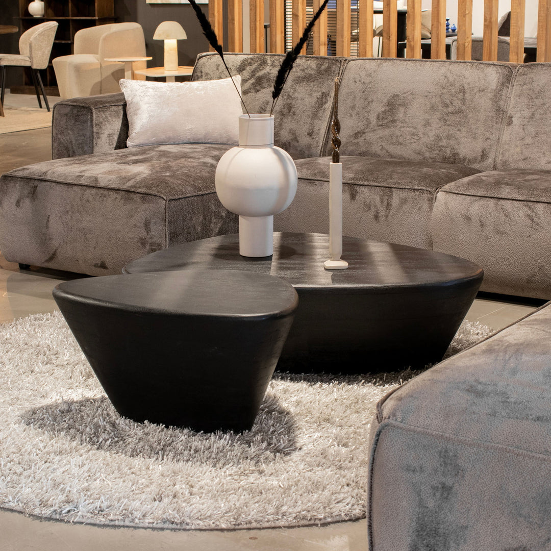 Salontafel Mila – mangohout zwart 70x53x35cm