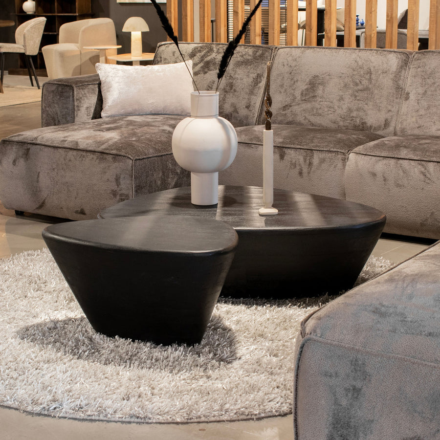 Salontafel Mila – mangohout zwart 70x53x35cm