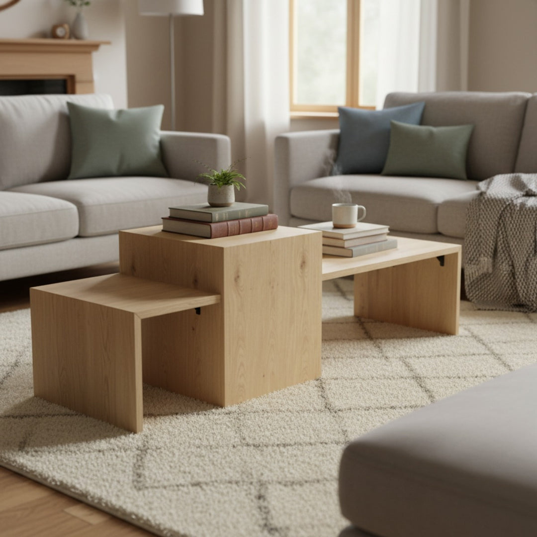 Salontafel set Flo – eikenhout fineer naturel