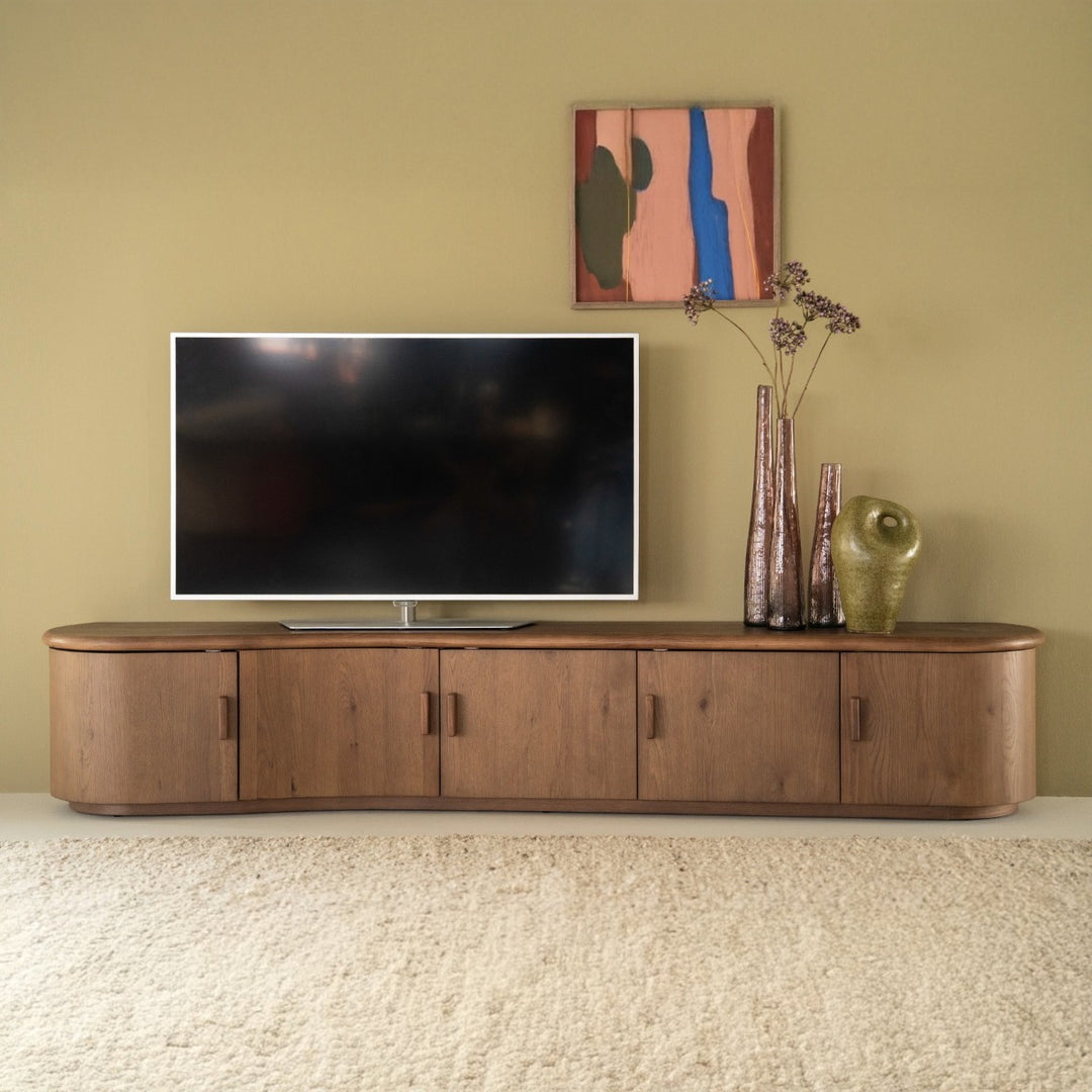 TV meubel Josh – eikenhout & eikenfineer bruin 240cm