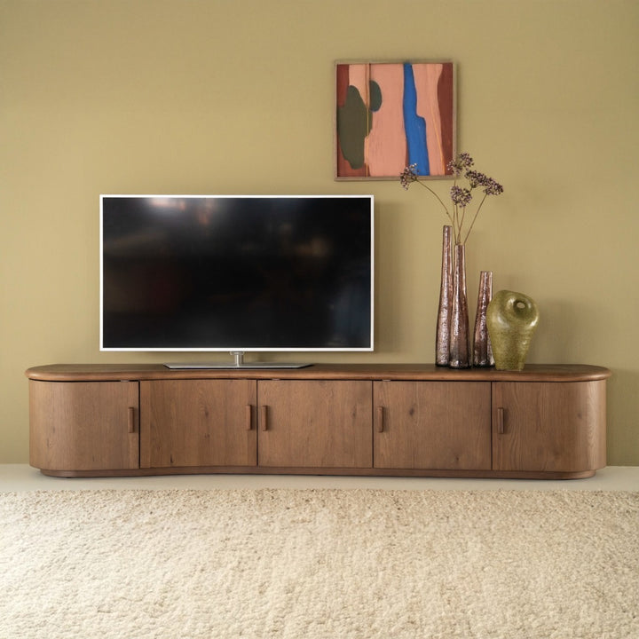 TV meubel Josh – eikenhout & eikenfineer bruin 240cm