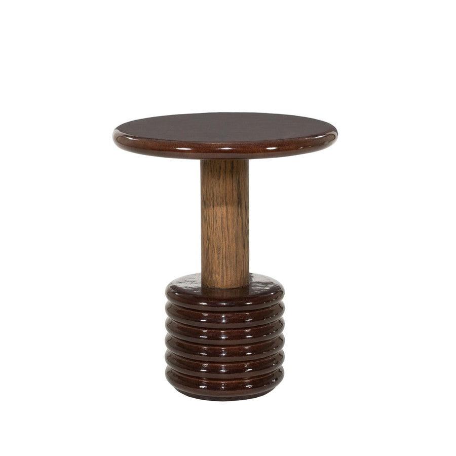 Bijzettafel Kyan – beton, eiken & metaal beige
