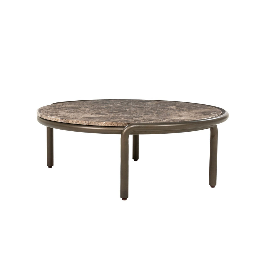 Salontafel Silke large – ijzer & Emperador marmer