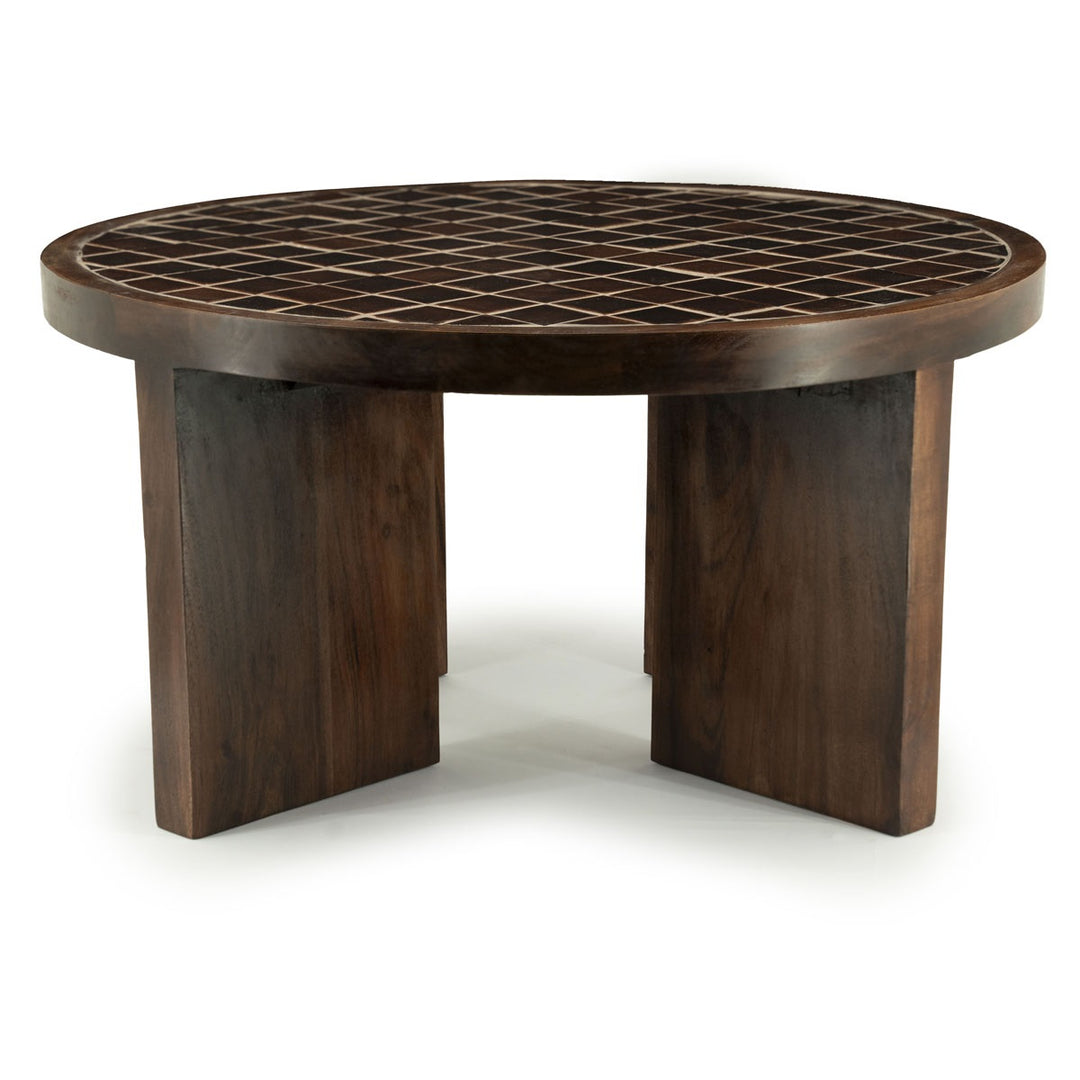 Salontafel Eliana mangohout met keramiek tegelblad