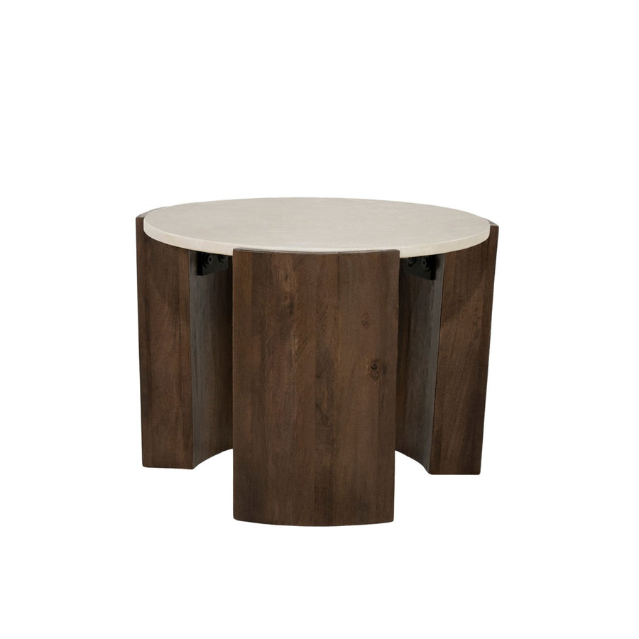 Bijzettafel Joan – mangohout & Botochino marmer