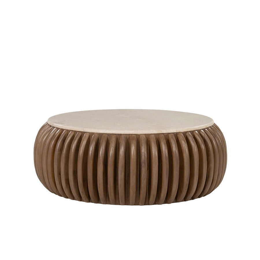 Salontafel Memphis – mangohout & Botochino marmer
