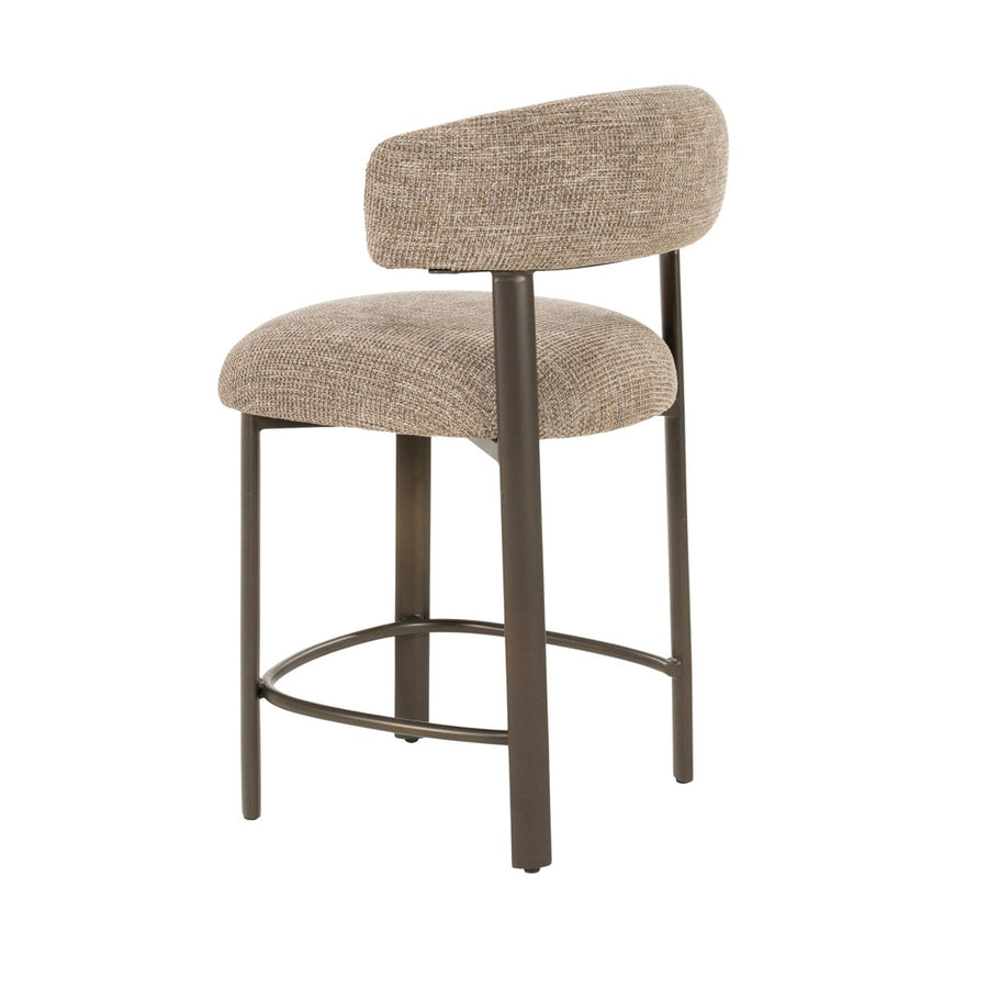 Barstoel Bettina – stof, foam & staal bruin Veso
