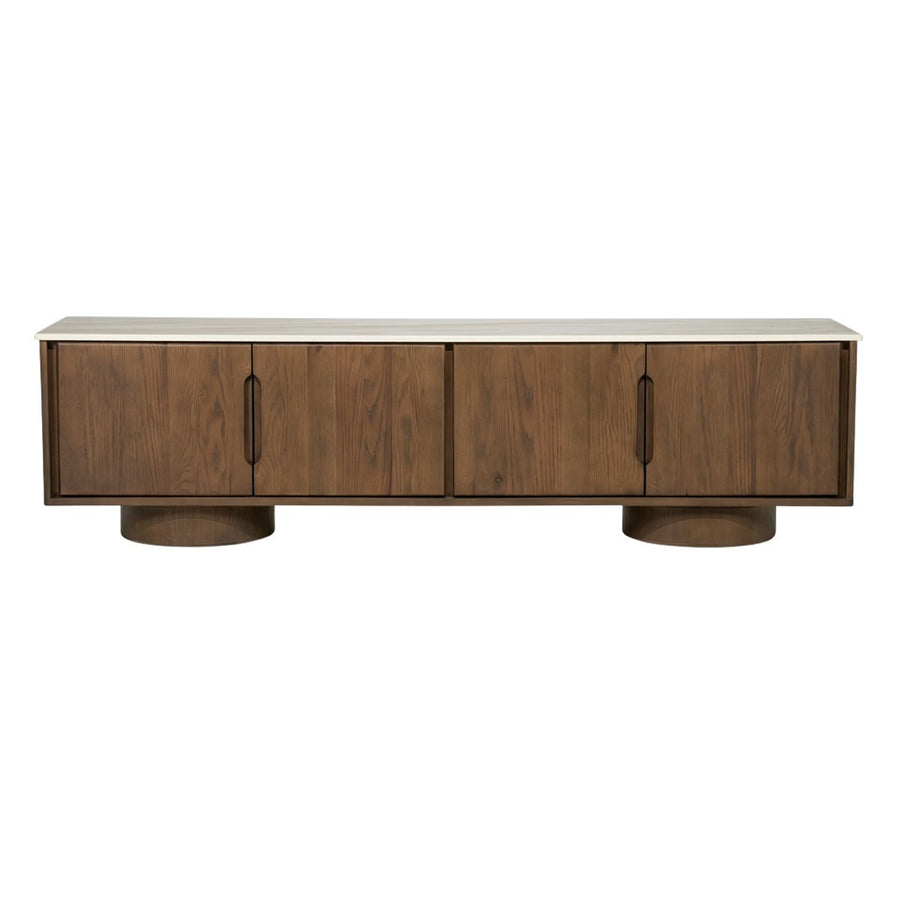 TV-meubel Leandro 180 cm 4 deuren – eikenfineer & keramiek