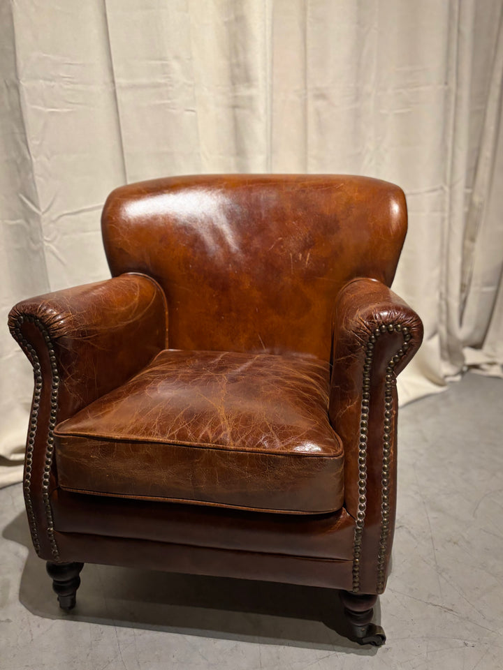 Runderleren fauteuil Klein model Craquelé