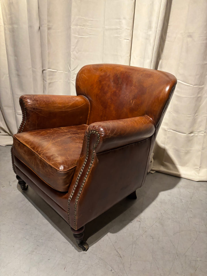 Runderleren fauteuil Klein model Craquelé