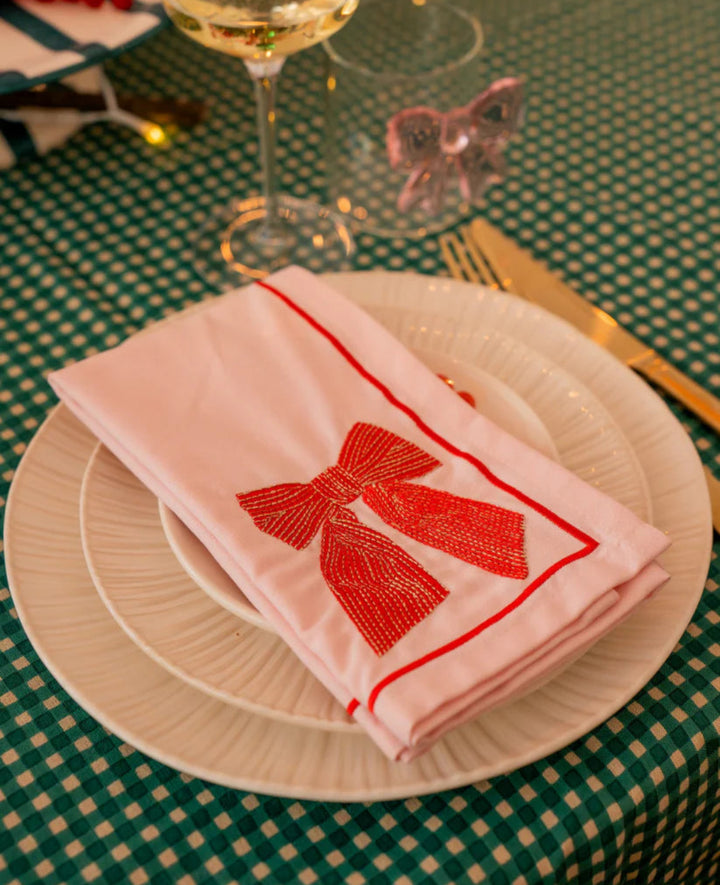 Vondels - Katoenen servetten BOW Lichtroze (set van 2)