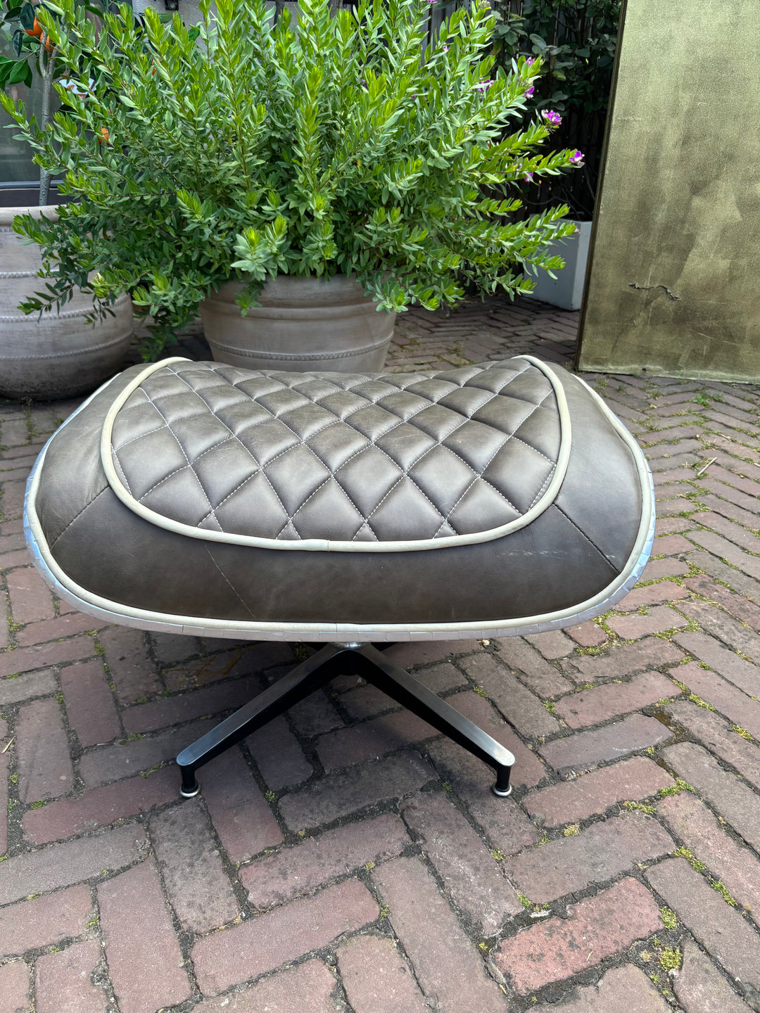 Aviator Retro Lounge Fauteuil met Ottoman