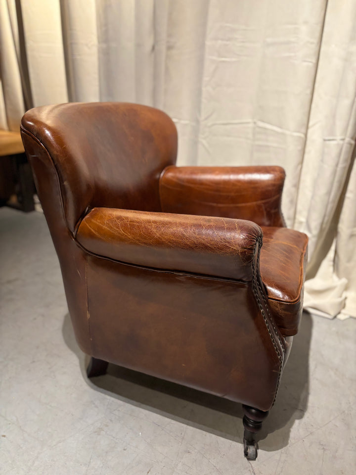 Runderleren fauteuil Klein model Craquelé